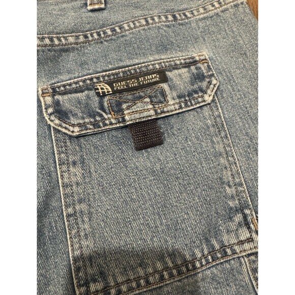 Vintage 90s Guess Jeans Carpenter Baggy Jorts Shorts Sz 40 Made In USA Workwear - Picture 5 of 6